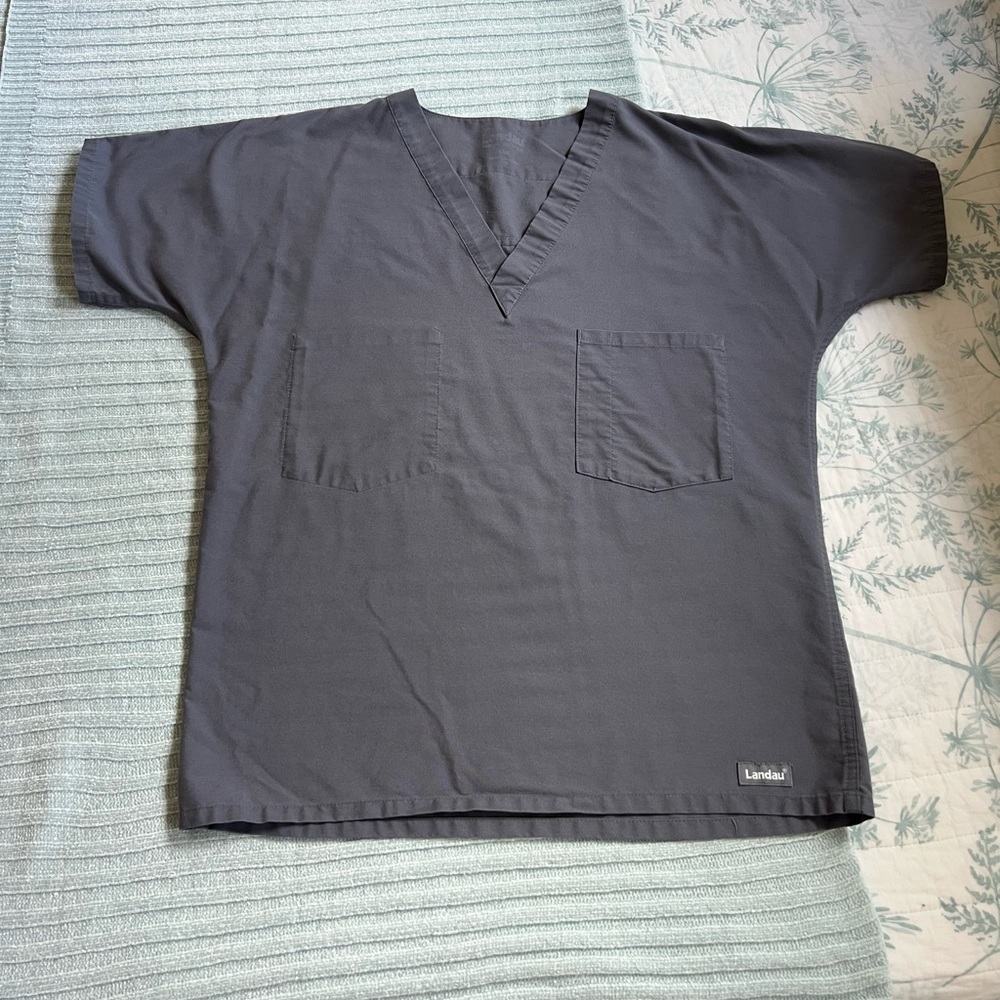 Landau Small Gray Scrub Top